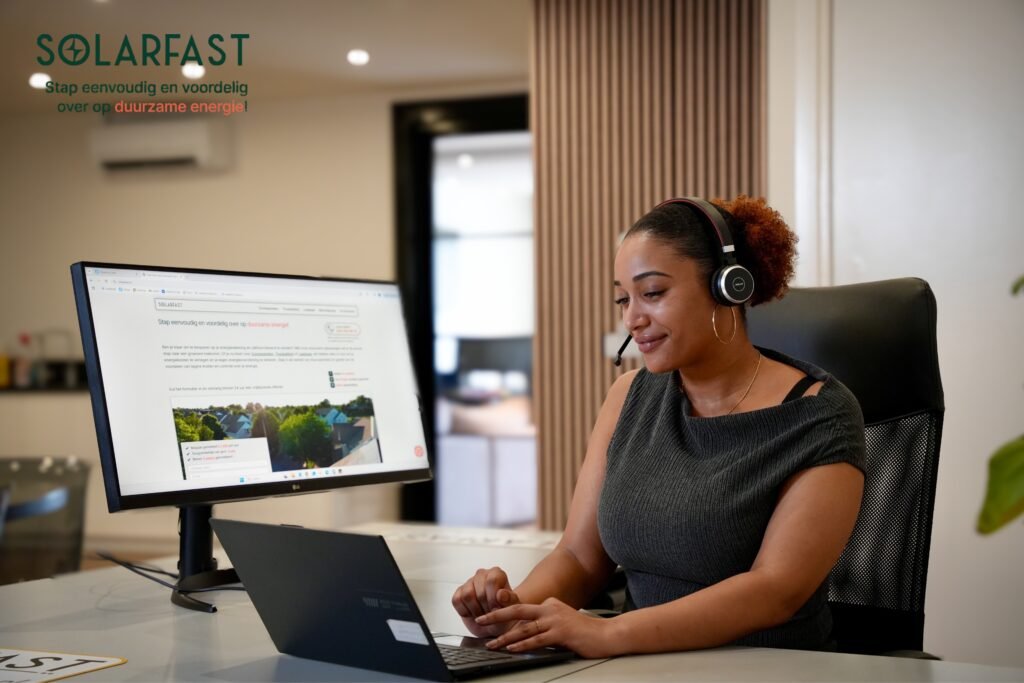Interieur van het secretariaat van een zonne-energiebedrijf in Amstelveen, gefotografeerd voor website en promotie